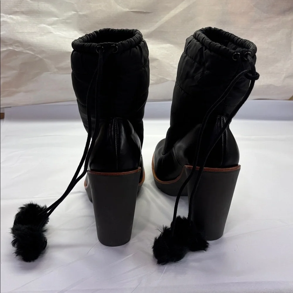 Kate Spade New York Ginnie Faux Fur Pom-Pom Quilted Ankle Boots